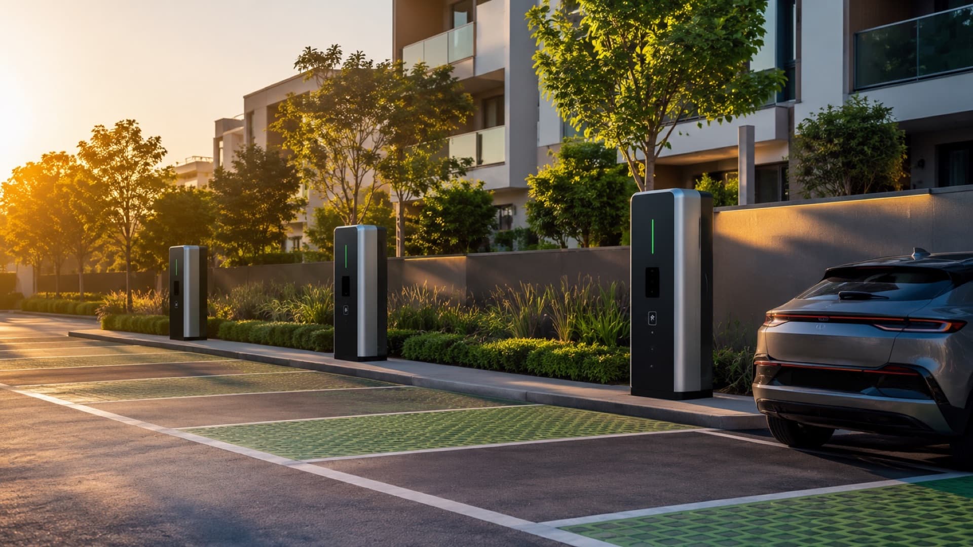 Bornes de recharge en copropriété, parking extérieur Pays Basque