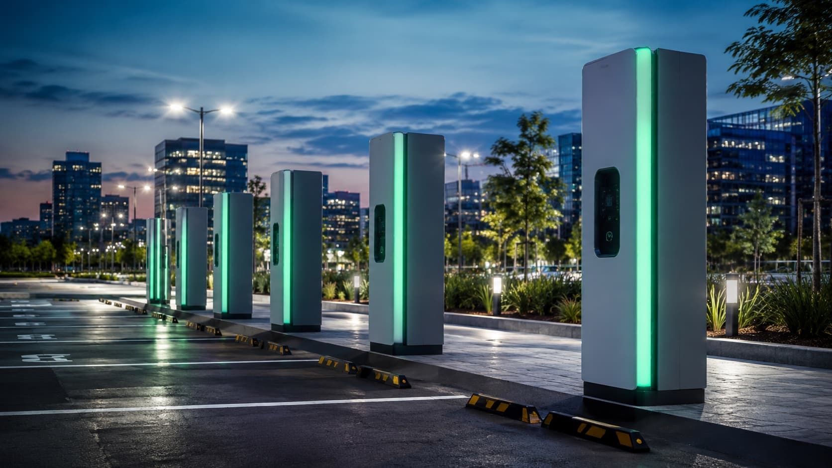 Bornes de recharge pour flotte d'entreprise en parking professionnel